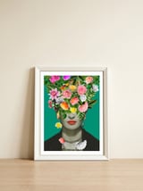 Frida Floral — framed, leaning against the wall thumbnail