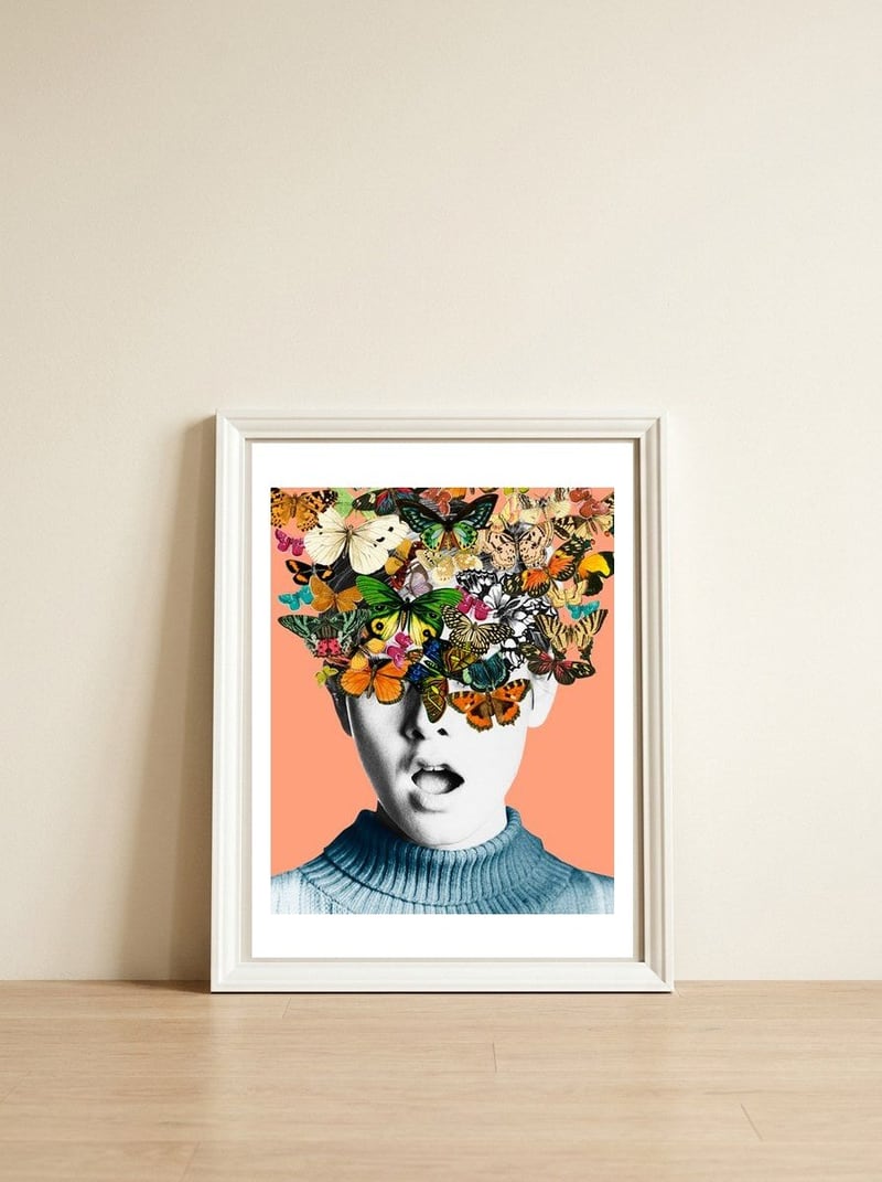 Twiggy Surprise — framed, leaning against the wall