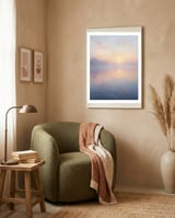 Ethereal Autumn Forest with Misty Sunlight Beams framed in a tender room thumbnail