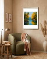 Serene Autumn River Landscape framed in a tender room thumbnail