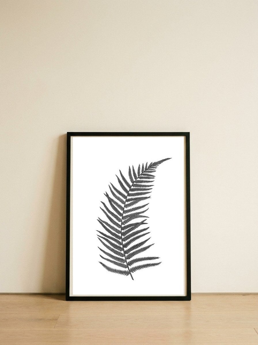 Fern Leaf — framed, leaning against the wall