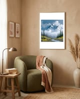 majestic-peaks-in-morning-mist-1 framed in a tender room thumbnail