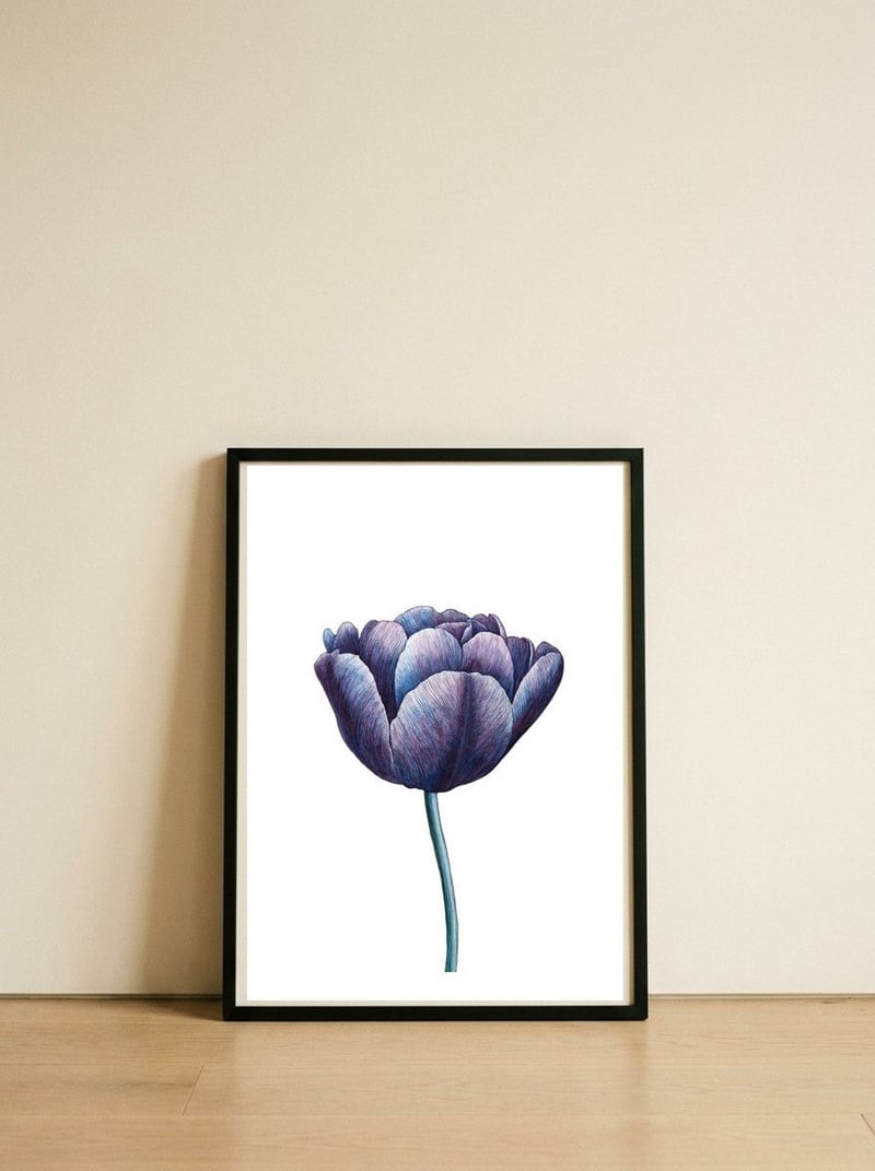 Tulip Flower  — framed, leaning against the wall
