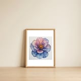 ethereal-bloom-watercolor-petals-in-indigo-and-rose-1 — framed, leaning against the wall thumbnail