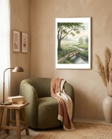 the-quiet-crossing-a-peaceful-meadow-bridge-1 framed in a tender room thumbnail