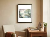 springtime-blossoms-a-serene-garden-stream-1 framed in a focused room thumbnail