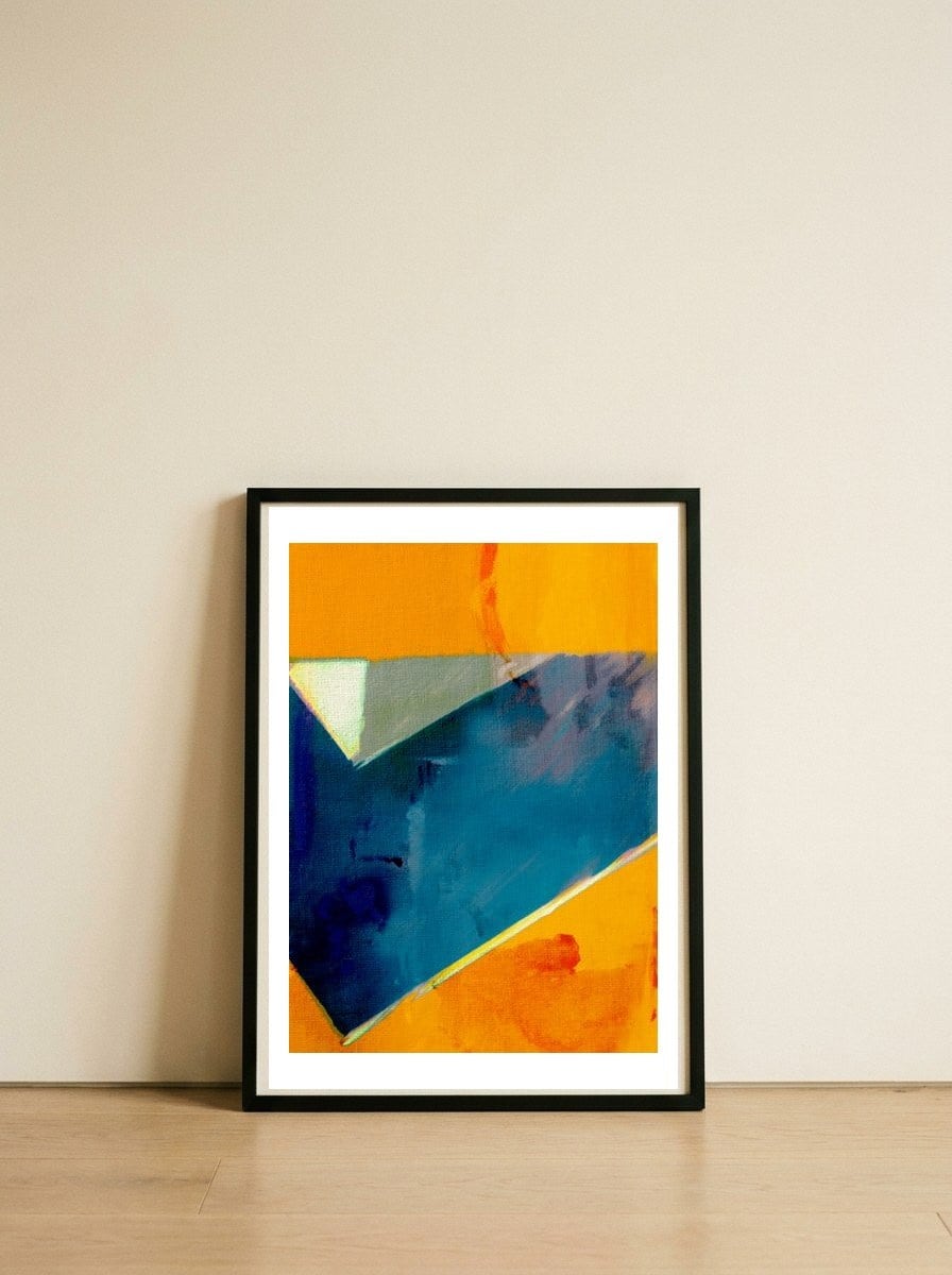 The River Bend — framed, leaning against the wall