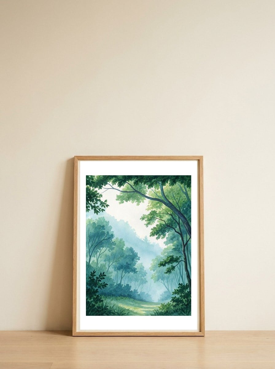 misty-forest-canopy-1 — framed, leaning against the wall