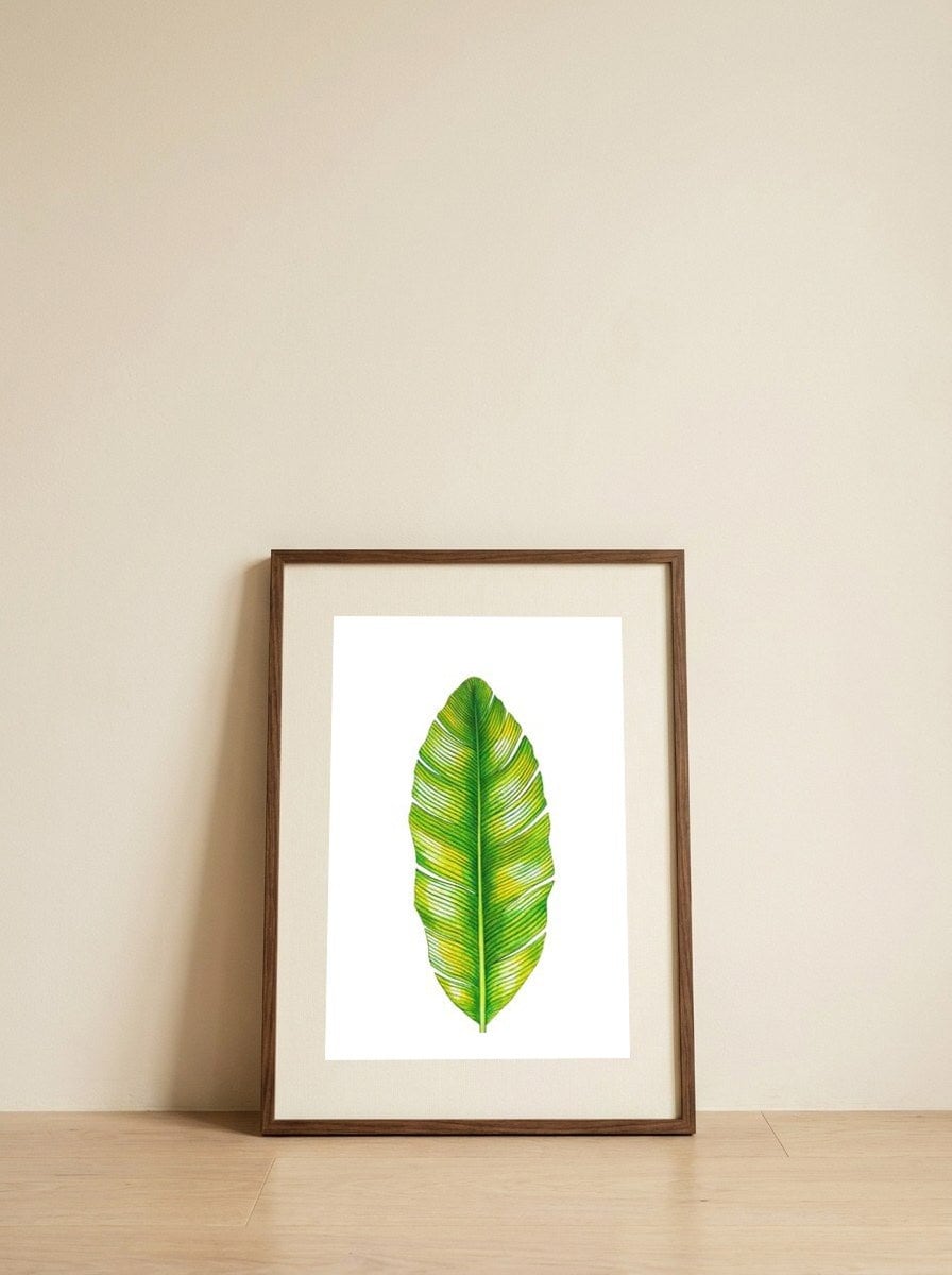 Banana Leaf — framed, leaning against the wall