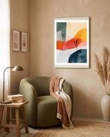 Minimalist Botanical Abstract Art with Organic Overlapping Shapes framed in a tender room thumbnail
