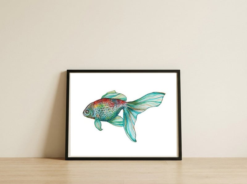 Fish — framed, leaning against the wall