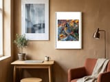 bird-perched-on-a-rock-with-flowers-1 framed in a focused room thumbnail