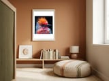 Close Up Of Exotic Bird With Vibrant Plumage framed in a gentle room thumbnail