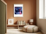 Close Up Penguin With Snowflakes On Head framed in a gentle room thumbnail