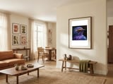 close-up-portrait-of-a-vibrant-exotic-bird-1 framed in a grounding room thumbnail