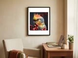 close-up-of-a-cockatiel-parrot-with-orange-crest-1 framed in a focused room thumbnail