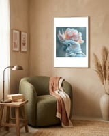 close-up-of-a-white-cockatoo-with-pink-crest-1 framed in a tender room thumbnail