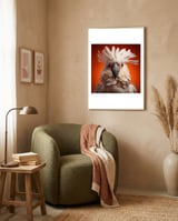 close-up-portrait-of-a-white-cockatoo-parrot-1 framed in a tender room thumbnail