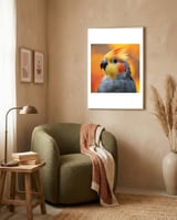 cockatiel-parrot-close-up-1 framed in a tender room thumbnail