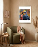 cockatoo-parrot-with-orange-crest-and-berries-1 framed in a tender room thumbnail