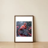 elegant-flamingo-standing-in-water-reflection-1 — framed, leaning against the wall thumbnail