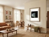 elegant-swan-floating-gracefully-on-dark-water-1 framed in a grounding room thumbnail