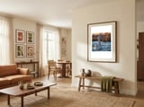 elegant-swan-gliding-on-water-at-sunset-1 framed in a grounding room thumbnail