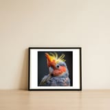 cute-cockatoo-bird-portrait-colorful-crest-1 — framed, leaning against the wall thumbnail