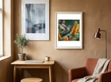 hummingbird-feeding-on-yellow-flowers-nectar-1 framed in a focused room thumbnail