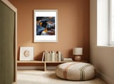 King Penguin In Rain With Water Drops framed in a gentle room thumbnail