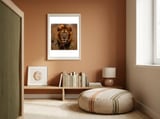 Majestic Lion King Of The Savannah In Dry Grass framed in a gentle room thumbnail
