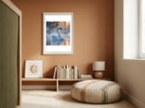 Serene White Swan Gliding On Misty Water framed in a gentle room thumbnail