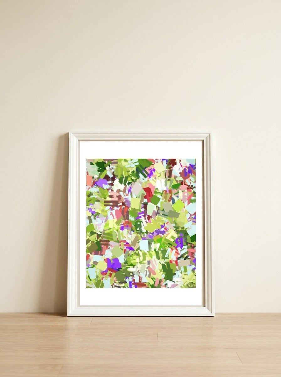 Green Freshness — framed, leaning against the wall