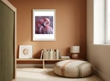 Cute Two Pink Flamingos framed in a gentle room thumbnail