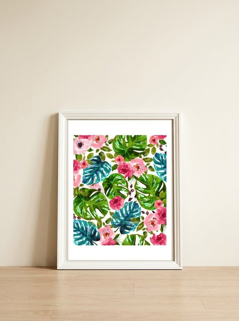 Tropical Shades — framed, leaning against the wall
