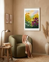 Impasto Wildflower Meadow Painting  framed in a tender room thumbnail