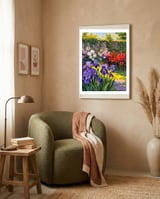 Sun-Drenched Secret Garden Oil Painting framed in a tender room thumbnail