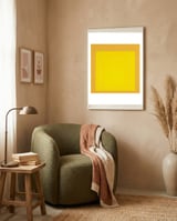 JOSEF ALBERS - HOMAGE TO THE SQUARE YELLOW   framed in a tender room thumbnail