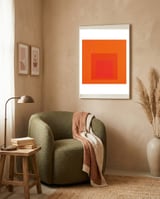 JOSEF ALBERS - HOMAGE TO THE SQUARE RED  framed in a tender room thumbnail