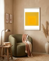 JOSEF ALBERS - HOMAGE TO THE SQUARE YELLOW framed in a tender room thumbnail