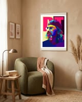 Mike Portnoy Drum Musician Pop Art WPAP framed in a tender room thumbnail