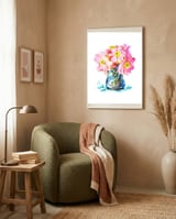 Watercolor Flower Pot framed in a tender room thumbnail