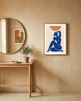 Abstract Nude Art Inspired by Henri Matisse, Minimalist Female Figure, Modern Matisse Style Artwork framed in a focused room thumbnail