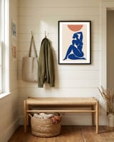 Abstract Nude Art Inspired by Henri Matisse, Minimalist Female Figure, Modern Matisse Style Artwork framed in a relaxed room thumbnail