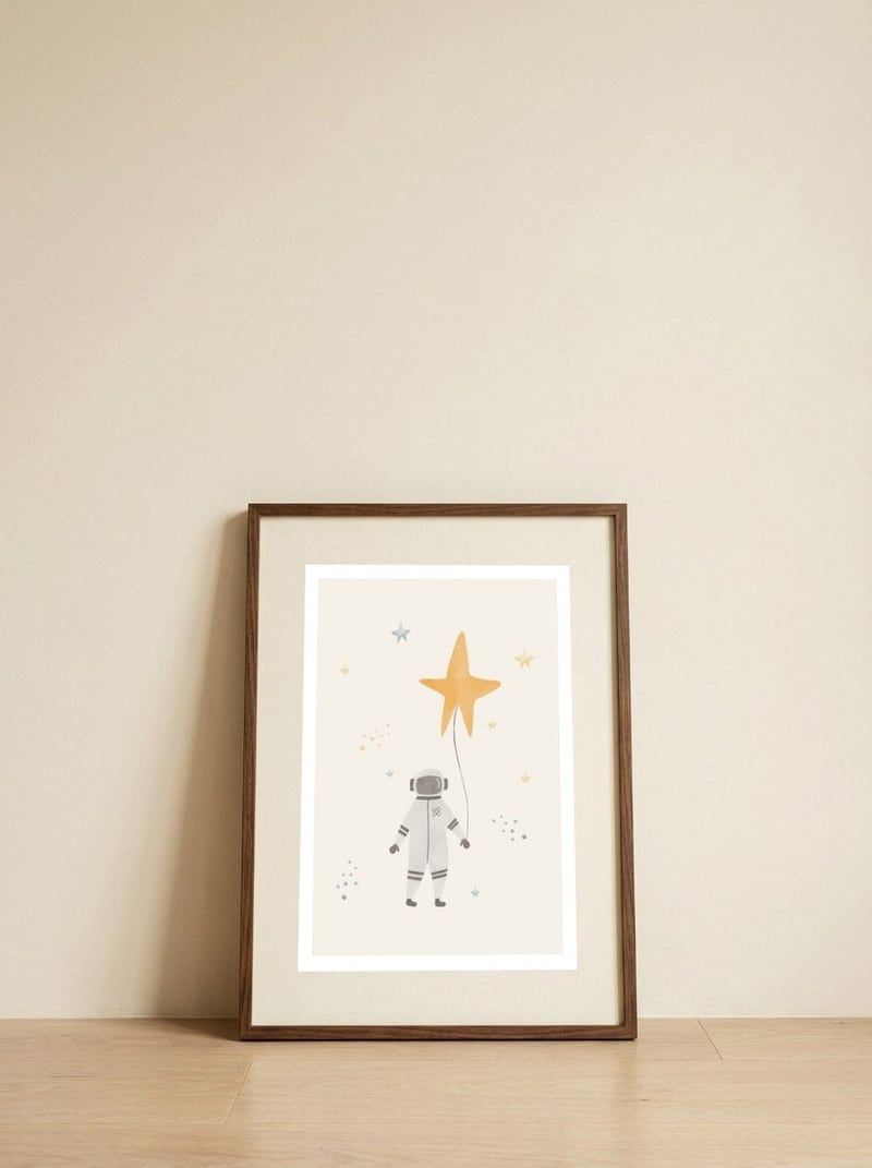 Star Catcher — framed, leaning against the wall