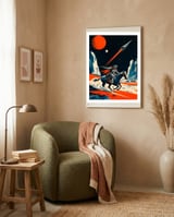 Space Cowboy Ride framed in a tender room thumbnail