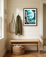 Astronauts Giant Planet View framed in a relaxed room thumbnail