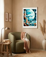 Astronauts Giant Planet View framed in a tender room thumbnail