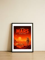 Astronaut Mars Colony Vista — framed, leaning against the wall thumbnail