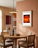 Astronaut Mars Colony Vista framed in a intimate room thumbnail